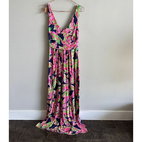 Lilly Pulitzer Womens The Vias Stretch Villa Floral Maxi Dress Multicolor Size M - Picture 4 of 10
